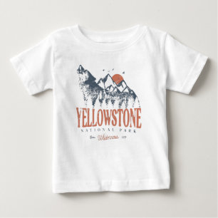 Yellowstone Nationalpark Wolf Mountains Vintage B Baby T-shirt