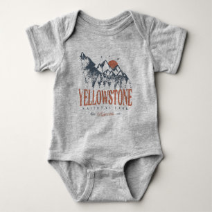 Yellowstone Nationalpark Wolf Mountains Vintage Baby Strampler