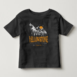 Yellowstone-Nationalpark Wolf Mountains Vintage Kleinkind T-shirt