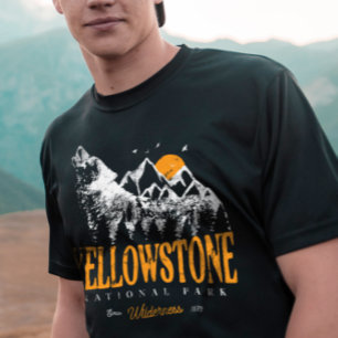 Yellowstone-Nationalpark Wolf Mountains Vintage T-Shirt