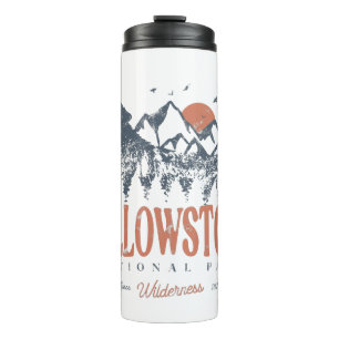 Yellowstone-Nationalpark Wolf Mountains Vintage   Thermosbecher