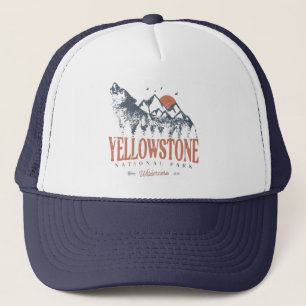 Yellowstone Nationalpark Wolf Mountains Vintage Truckerkappe