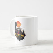 Yellowstone Nationalpark, Wolf Orange Sunset Art Kaffeetasse (Vorderseite Links)