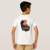 Yellowstone Nationalpark, Wolf Orange Sunset Art T-Shirt (Schwarz voll)