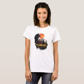 Yellowstone Nationalpark, Wolf Orange Sunset Art T-Shirt (Vorne ganz)