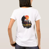 Yellowstone Nationalpark, Wolf Orange Sunset Art T-Shirt (Rückseite)