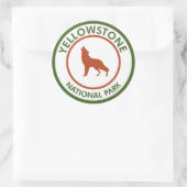 Yellowstone Nationalpark Wolf Runder Aufkleber (Tasche)