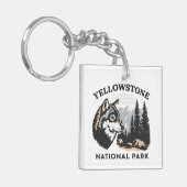 Yellowstone Nationalpark Wolf Schlüsselanhänger (Vorderseite links)