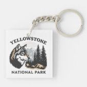 Yellowstone Nationalpark Wolf Schlüsselanhänger (Rückseite)