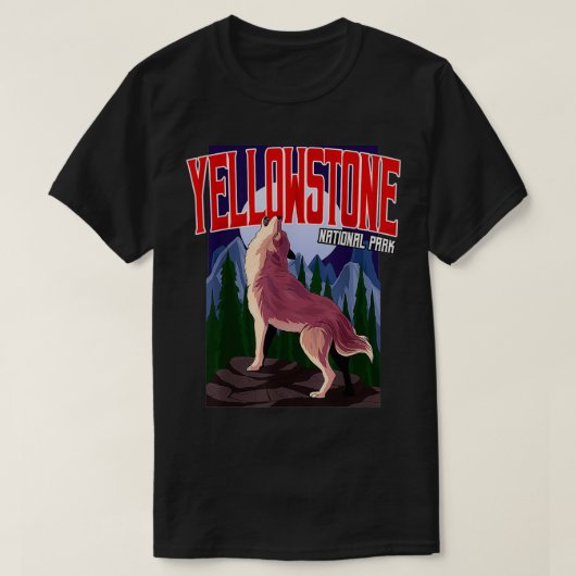 Yellowstone Nationalpark Wolf T-Shirt (Design vorne)