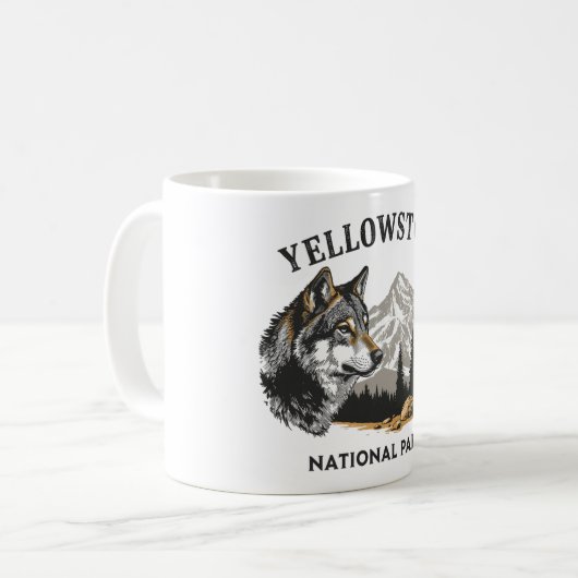 Yellowstone Nationalpark Wolf Tasse (Vorderseite Links)