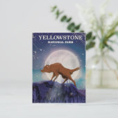 Yellowstone Nationalpark wolf-Vintage-Poster Postkarte (Stehend Vorderseite)