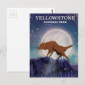 Yellowstone Nationalpark wolf-Vintage-Poster Postkarte (Vorne/Hinten)