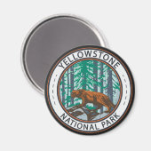 Yellowstone Nationalpark Wolverine Circle Magnet (Vorderseite/Rückseite)
