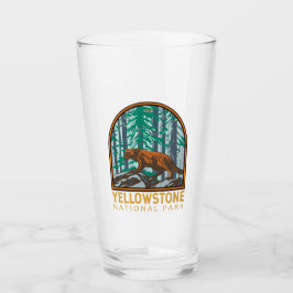 Yellowstone Nationalpark Wolverine Vintag Glas