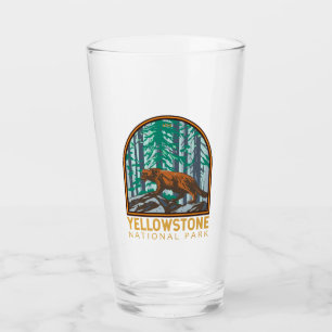 Yellowstone-Nationalpark-Wolverine-Vintage Glas