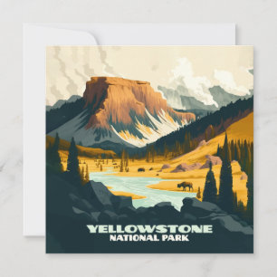 Yellowstone Nationalpark Wyoming Berge Retro