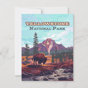 Yellowstone Nationalpark Wyoming Bison Card