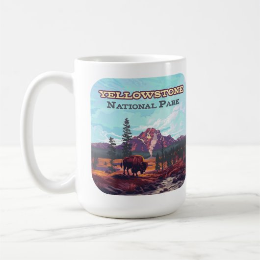 Yellowstone Nationalpark Wyoming Bison Geyser Kaffeetasse (Links)