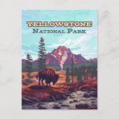 Yellowstone Nationalpark Wyoming Bison Geyser Postkarte (Vorderseite)