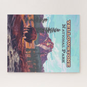Yellowstone Nationalpark Wyoming Bison Geyser Puzzle (Horizontal)