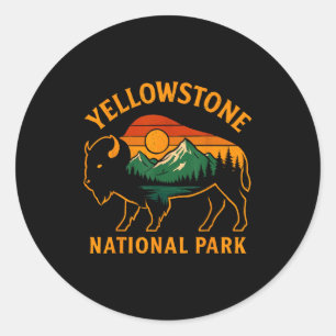 Yellowstone Nationalpark Wyoming Büffel Bison St Runder Aufkleber