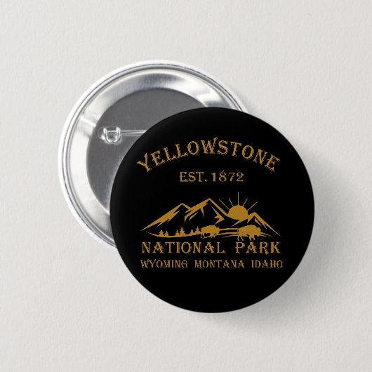 Yellowstone Nationalpark Wyoming Button (Vorne & Hinten)