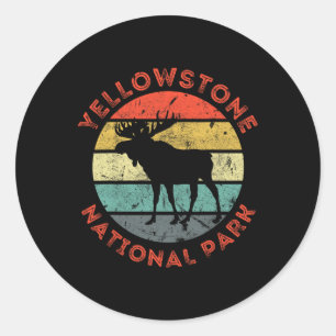 Yellowstone Nationalpark Wyoming Elch Wandern Vin Runder Aufkleber