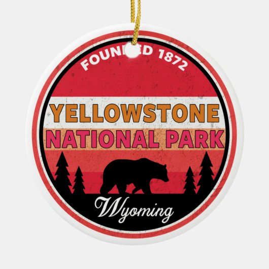Yellowstone Nationalpark Wyoming Keramik Ornament (Vorne)