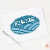 Yellowstone Nationalpark Wyoming Montana Außenbere Ovaler Aufkleber (Umschlag)