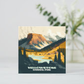 Yellowstone Nationalpark Wyoming Mountains Retro (Stehend Vorderseite)