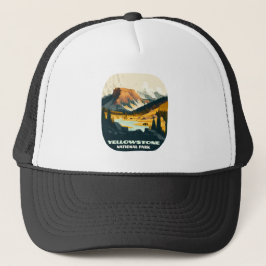 Yellowstone Nationalpark Wyoming Mountains Retro Truckerkappe