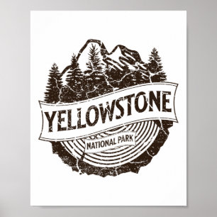 Yellowstone Nationalpark Wyoming Natur Wandern Ou Poster