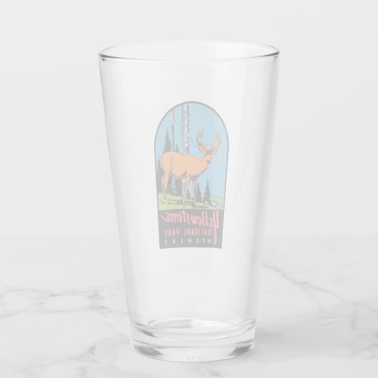 Yellowstone Nationalpark Wyoming Pint Glass Glas (Rückseite)