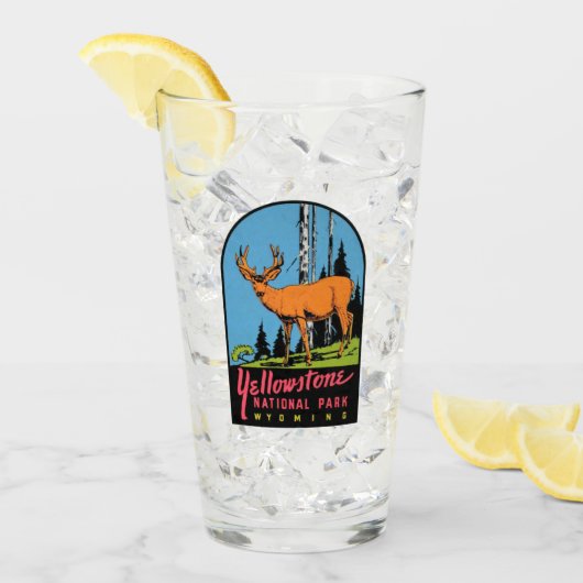 Yellowstone Nationalpark Wyoming Pint Glass Glas (Vorderseite Ice)
