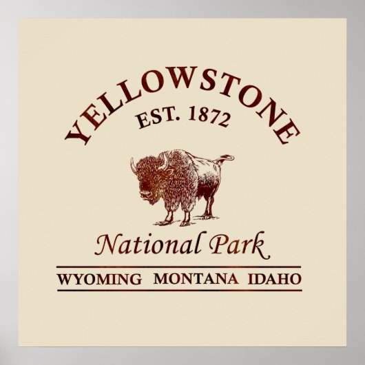 Yellowstone Nationalpark Wyoming Poster (Vorne)