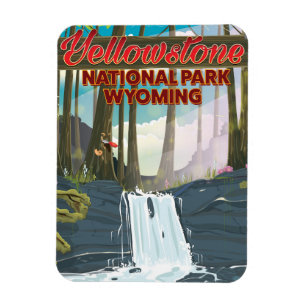 Yellowstone Nationalpark, Wyoming Reiseplakat Magnet