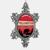 Yellowstone Nationalpark Wyoming Schneeflocken Zinn-Ornament (Links)