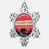 Yellowstone Nationalpark Wyoming Schneeflocken Zinn-Ornament (Rechts)