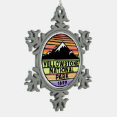 Yellowstone-Nationalpark Wyoming Schneeflocken Zinn-Ornament (Links)