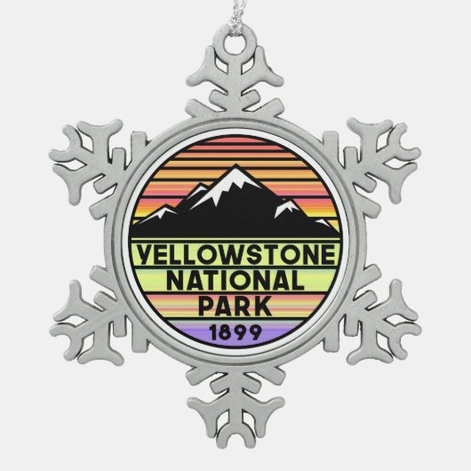 Yellowstone-Nationalpark Wyoming Schneeflocken Zinn-Ornament (Vorderseite)