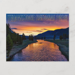 Yellowstone Nationalpark Wyomom bei Sunset Stream Postkarte