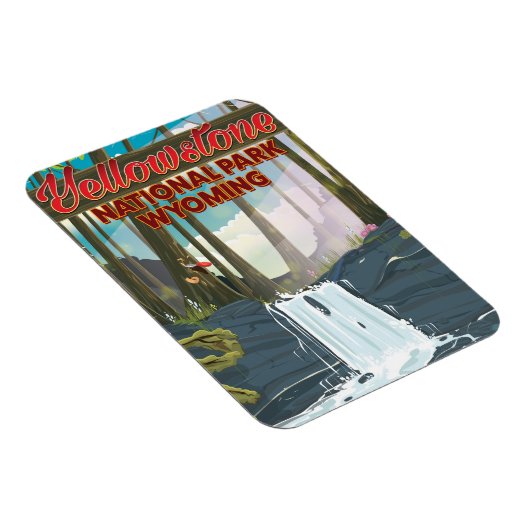 Yellowstone Nationalpark, Wyomoming Reiseplakat Magnet (Rechte Seite)