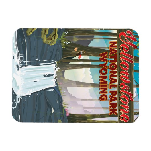 Yellowstone Nationalpark, Wyomoming Reiseplakat Magnet (Horizontal)