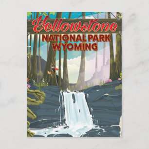 Yellowstone Nationalpark, Wyomoming Reiseplakat Postkarte