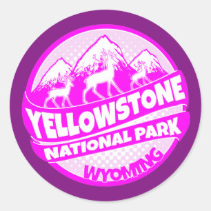 Yellowstone Nationalpark Wyomoming Rosa Aufkleber