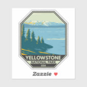 Yellowstone Nationalpark Yellowstone Lake Vintag Aufkleber (Blatt)