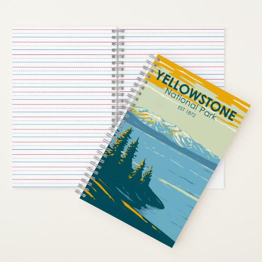 Yellowstone Nationalpark Yellowstone Lake Vintag Notizblock (Innen)