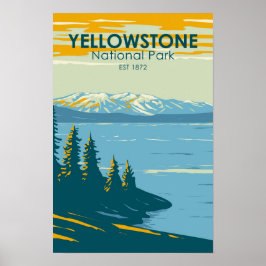 Yellowstone Nationalpark Yellowstone Lake Vintag Poster