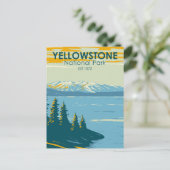 Yellowstone Nationalpark Yellowstone Lake Vintag Postkarte (Stehend Vorderseite)